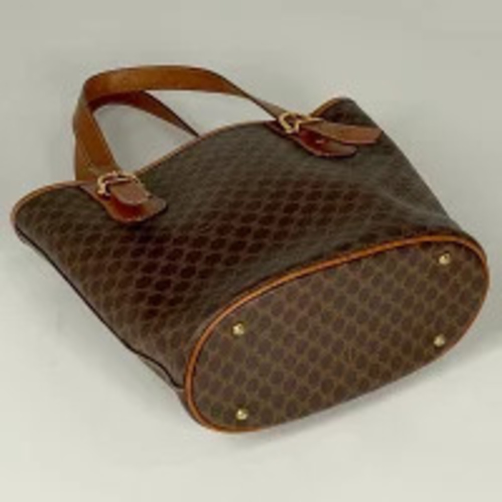 Celine handbag bag Macadam brown canvas tote bucket